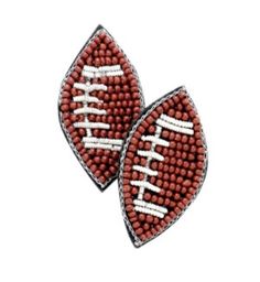 Football Season is the BEST Season! Wear these stud earrings to all football activities. Post Back Lightweight Nfl Party, Beaded Stud Earrings, Seed Beads Bracelet, Baseball Earrings, Football Earrings, Treasure Jewelry, Football Boys, Fall Earrings, Stud Jewelry