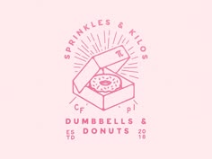 the logo for dunkles and kilos's donuts is shown in pink