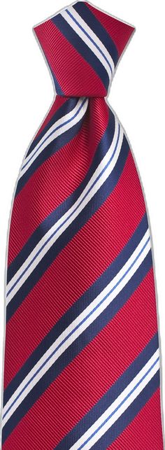 Dapper Semi-formal Red Tie, Dapper Red Tie For Semi-formal Occasions, Regimental Stripe, Men's Suits, Red Stripe, Classic Blue, Vibrant Red, Necktie, Formal Occasion