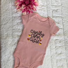 Pink Halloween Custom 3 Months Onesie! Nwot “Candy Corn Cutie “ Great For Baby’s First Halloween! If This Is Not The Color Nor The Size That You Need Then Just Message Me For A Special Order! Cute Pink Onesie With Cartoon Print, Cute Onesie With Letter Print For Playtime, Casual Pink Onesie For Birthday, Cute Letter Print Onesie For Playtime, Fun Pink Onesie For Playtime, Cute Pink Onesie For Playtime, Pink Fun Onesie For Playtime, Cute Orange Cotton Onesie, Fun Pink Short Sleeve Onesie