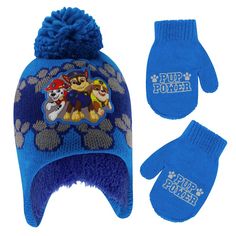 Matching Paw Patrol's Marshall pattern Winter Hat and Kids Mittens set with thick earflaps and features Paw Patrol's Marshall character patch embroidered on the front. Best Winter Hats, Paw Patrol Marshall, Boys Winter Hats, Toddler Gloves, Toddler Mittens, Kids Mittens, Toddler Beanie, Marshall Paw Patrol, Colorful Hat