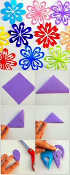 how to make paper flowers that look like they have been cut out and put together