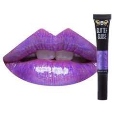 Viper Glitter Lip Gloss | Tattoo Junkee Cosmetics Purple Lip Gloss, Glitter Lip, Glitter Lip Gloss, With Tattoo, Glossy Makeup, Shiny Lips, Casual Nails, Glitter Lips, All Things Purple