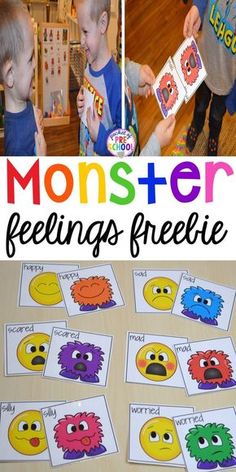 monster feelings worksheets for kids to practice feelings