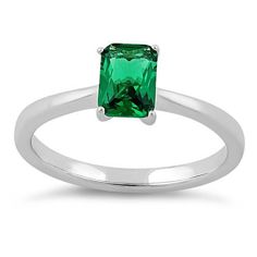 Top of ring height: 7.3mm

Band width: 1.8mm

Shank width: 2.1mm



Stone material: green cubic zirconia

Center stone size: 7mm X 5mm

Stone shape: radiant cut

Center stone carat weight: 1.14ct.

Total number of CZ stones: 1

Stone setting: prong setting



Metal: 925 sterling silver

Plating: rhodium plated

Finish: high polish Green Solitaire Birthstone Ring With Emerald Cut, Green Emerald Cut Solitaire Birthstone Ring, Green Radiant Cut Ring With Prong Setting, Green Radiant Cut Ring With Center Stone, Fine Jewelry Radiant Cut Green Ring, Fine Jewelry Green Radiant Cut Ring, Green Radiant Cut Ring Fine Jewelry, Classic Green Cubic Zirconia Birthstone Ring, Green Radiant Cut Ring For Anniversary