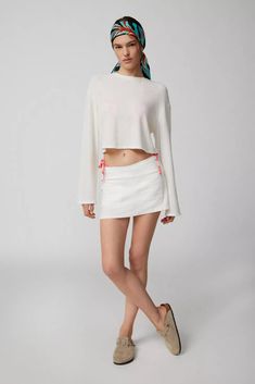 UO Dariah Linen Micro Mini Skort | Urban Outfitters Micro Mini, Festival Outfit, Concert Outfit, Date Night Outfit, Party Outfit, Linen Blend, Low Rise, Fashion Forward, Fitness Models