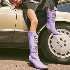 Never Worn Cute Cowgirl Boots. Size 39(8.5) Purple Cowgirl Boots, Purple Cowgirl, Purple Cowboy Boots, Cute Cowgirl Boots, Cute Cowgirl, Shoes Purple, Moto Boots, Cowgirl Boots, Cute Shoes