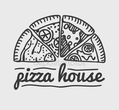 the word pizza house written in black ink on a white background stock photo and royalty