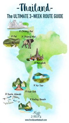 the thailand travel map with all its destinations