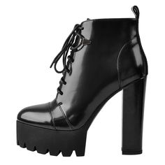 Heel Height: 12~13CM(4.7~5.1inches),Platform:4CM(1.6 inches) High quality at a reasonable price Professional customer service & Fast response Round Heels, Pu Boots, Chunky Heel Ankle Boots, Boots For Short Women, Womens Chunky Heels, Chunky High Heels, Pu Heels, Platform Heels Chunky, Style Punk