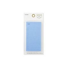 a note pad with blue paper and gold ring on it's end, sitting in front of a white background