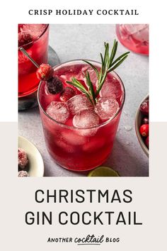 Made with cranberry juice, maple syrup and a splash of ginger beer, this Christmas gin cocktail is crisp and refreshing. We've garnished it with fresh rosemary and sugared cranberries for a festive, vibrant cocktail that will be the hit of your holiday gathering. Festive Gin Cocktails, Red Christmas Cocktails, Cranberry Ginger Ale Cocktail, Christmas Cocktails Gin, Cranberry Juice Cocktails, Cranberry Gin Cocktail, Ginger Ale Cocktail, Cranberry Ginger Ale, Xmas Cocktails