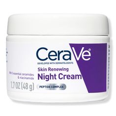 Skin Renewing Night Cream for All Skin Types - CeraVe | Ulta Beauty Overnight Skin Care, Hyaluronic Acid Moisturizer, Best Night Cream, Anti Aging Skincare Routine, Best Skin Care Routine, Face Wrinkles, Best Moisturizer, Best Anti Aging, Skin Barrier