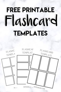 the free printable flash card templates for kids to use on their own project