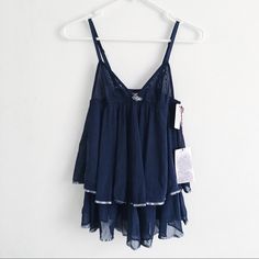 Nwt - Excellent Condition! Cute Navy Blue Loungewear Tank Top. Fits A Size Small. Blue Camisole Top For Night, Blue Camisole Sleepwear For Loungewear, Blue Camisole For Sleep In Spring, Summer Sleep Camisole In Blue, Spring Sleepwear Blue Camisole, Blue Camisole For Spring Sleepwear, Blue Spring Camisole For Sleep, Blue Camisole For Summer Nights, Blue Summer Camisole For Night Wear