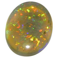 an opalite is shown in the middle of a white background with green and orange colors