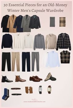 Men’s Fashion Aesthetic Types, Oldmoney Outfit Men Winter, Capsule Wardrobe For Men, Kpop Challenge, Capsule Wardrobe Men, Wardrobe For Men, Wardrobe Men, Men's Capsule Wardrobe, Create A Capsule Wardrobe