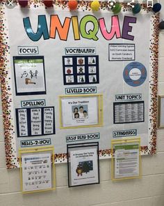 a bulletin board with some writing on it