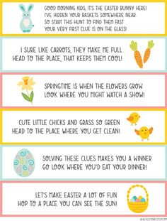 the easter poem for kids to use in their home or classroom, including eggs and carrots