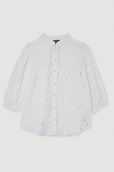 Woven Broderie Short Sleeve Blouse | Karen Millen Petite Wedding Guest Dresses, Eyelet Shorts, Plus Size Formal, Tall Dresses, Outfits Petite, Plus Size Wedding, Suit Shop, Karen Millen, Top Collection