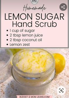 Hand Scrub Recipe, Sugar Hand Scrub, Body Scrub Recipe, Scrub Homemade