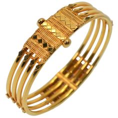 Boho Style Design, Gold Owl, Retro Bracelet, Yellow Gold Bangle, Antique Gold Jewelry, Bangles Jewelry Designs