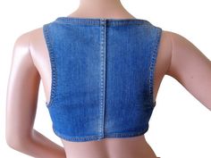 Vintage denim women's waistcoat. Brand - Raer, Italy Made in Italy label size  M Material - 98% cotton, 2% elastan Measurements /flat/-  shoulder to shoulder 10''/25cm armpit to armpit 15''/38cm length  - front 14''/36cm  - back 10.5''/27cm Womens Waistcoat, Jeans West, Black Lace Shoes, Cropped Vest, Black Lace Tops, Denim Vest, Womens Vest, Vintage Denim, Black Lace