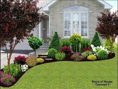 an image of a house with landscaping in the front yard