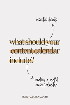 the words what should your content calendar include?