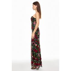 Black Floral (Overlay: 100% Embroidered Tulle; Lining: 100% Polyester). Gowns. Strapless. Sleeveless. Back Zipper Closure. Shoulder to Hemline Length: 58". Imported. Strapless Bustier, Floral Overlay, Embroidered Tulle, Rent The Runway, Mac Duggal, Bustier Top, Black Floral, Mac, Zipper