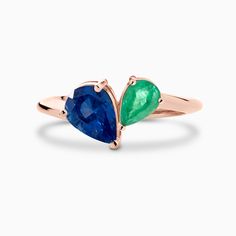 Our reinterpretation of a classic style, declare your love with an Ecksand Two-Stone engagement ring. A romantic ring steeped in history, this unique gemstone ring is handcrafted for lifetime wear. Pear-cut blue sapphire: 7x5 mm approx. Pear-cut emerald: 6x4 mm approx. Setting: Three-prong setting Band width: 2 mm approx. Printable Ring Size Chart, Romantic Rings, Types Of Diamonds, Engagement Rings Platinum, Gemstone Engagement, Ring Minimalist, Stone Engagement Rings, Proposal Ring, Stone Engagement