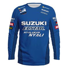 a blue jersey with the words suzuki eststar and nyal on it