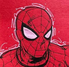 a drawing of spider - man on a red shirt