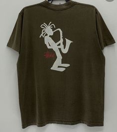 Vintage 90s Stussy Saxophone Dreadlock T shirt Outfit Easy 30 day return policy