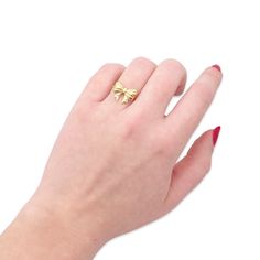 Gold Dainty Bow Ring Cute Small Ring As Gift, Cute Flower Ring Gift, Cute Tiny Rings For Gifts, Cute Gold Rings For Gift, Gift Butterfly Open Ring, Cute Adjustable Rings For Parties, Cute Adjustable Party Rings, Adjustable Cute Party Rings, Adjustable Butterfly Ring For Gift