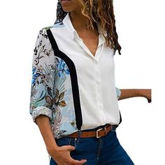 Women Shirt Floral Summer Shirt Long Sleeves  Order here ➤ https://bit.ly/2SzuRqg ------------------------------------------  #women #floral #womenblouses #plussize #casual #blouses #summer #clothing #shortsleeves #tops #womenclothing #shirts #women #blouses #fashionkenya #beautiful #style #luxurystyle #blogger #fashion #picoftheday #blouse #sexytops #fashionblogger #lestyleparfait #blackfriday #instaphoto #kenya #onlineshoppingkenya #fashionista Blouses Long Sleeve, Traje Casual, The Office Shirts, Chiffon Long Sleeve, Work Wear Women, Floral Print Blouses, Elegant Shirt