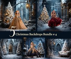 christmas backgrounds bundle 4 for photoshopped