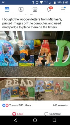 the word read is made out of children's books and then placed on top of each other