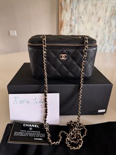 Black caviar with GHW classic vanity case Bag comes with authenticity card and dust bag. This is a used bag so refer to pictures for condition Chanel Vanity Case Bag, Vanity Case Bag, Chanel Vanity Case, Classic Vanity, Chanel Vanity, Vanity Case, Black Caviar, Bags Handbags, Dust Bag