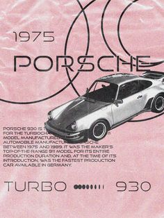 Porsche 920 poster #poster Pink Posters Vintage, Posters On Wall Bedroom Pink, Pink Porsche Poster, Pink Car Poster, Aestethic Pictures For Wall, Porche Posters, Pink Aesthetic Poster Prints, Porsche Posters Vintage, Pink Graphic Poster