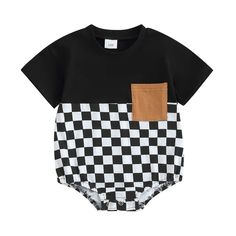 Your little critter will be the most dapper on the block in this OLIVER Checkered Short-Sleeve Onesie! Perfect for summer, this onesie is perfect for your little man no matter what his summer adventure holds! Available in two colors, he's sure to look as handsome as he is handsomely comfortable! Playful Black Short Sleeve Onesie, Black Cotton Onesie For Spring, Family Matching Black Cotton Onesie, Spring Cotton Black Onesie, Cotton Short Sleeve Bodysuit For Playtime, Black Short Sleeve Onesie For Playwear, Black Short Sleeve Onesie For Summer, Spring Black Cotton Onesie, Black Cotton Bodysuit For Playtime