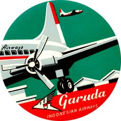 an advertisement for airways from the 1950's is displayed in a circular frame