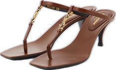 Elegant Leather T-strap Sandals With Heel Loop, Elegant T-strap Sandals With Leather Lining, Elegant T-strap Sandals With Leather Sole, Elegant Toe Loop T-strap Sandals, Designer Leather T-strap Sandals, Elegant T-strap Sandals With Toe Loop, Elegant Leather T-strap Sandals With Single Toe Strap, Luxury Leather Toe Post T-strap Sandals, Luxury T-strap Sandals With Removable Insole