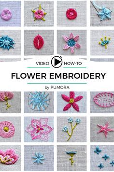 the video shows how to make flower embroiders with crochet and thread