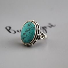 Natural Turquoise Ring, Turquoise Ring, Sterling Silver Ring for Women, Statement Ring with Stone, Gemstone Boho Ring, Bohemian Jewelry  Turquoise has long been a symbol of luxury and wealth. Turquoise is a stone of purification, protection, wisdom, and positive thinking. It is said to be the master healer.   This listing is for the following 1 (ONE) ring: ✦Gemstone :        Turquoise *may contain natural inclusions inside the stone ✦Stone Shape :    Oval Cabochon ✦Metal:                  925 Sterling Silver   Dear customer you will receive the same piece or identical as shown in the picture. Since all gemstones are different from each other, I cannot guarantee the availability of the gemstone shown in the picture, but can guarantee you the same quality. All Jewelry is Nickel Free. No Alle Bohemian Turquoise Open Ring For Promise, Bohemian Turquoise Open Promise Ring, Bohemian Open Turquoise Promise Ring, Bohemian Turquoise Open Ring With Natural Stones, Bohemian Turquoise Ring For Promise, Adjustable Turquoise Bohemian Crystal Ring, Bohemian Turquoise Promise Ring, Bohemian Open Ring Turquoise Gemstone, Bohemian Turquoise Crystal Ring For Gift