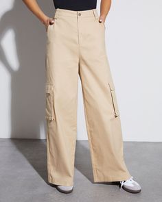 Combine the look of a tailored trouser with the laidback approach of baggy cargo pants and you'll get the Jacklin Cargo Trouser Pants. This pair sits high on the waist and features a wide leg fit. Dress it up or down your way. High rise Fitted waist Wide pant leg Side, back & cargo pockets Front zip fly & button closure 97% Cotton 3% Spandex Runs Large Wide Leg Cargo Parachute Pants, Relaxed Fit Wide-leg Utility Cargo Pants, Wide Leg Cargo Jeans With Patch Pockets, Solid Wide Leg Cargo Pants With Patch Pockets, Solid Color Cargo Style Wide Leg Work Pants, Solid Cargo Style Wide Leg Pants For Work, Utility Style High-waisted Wide Leg Pants With Multiple Pockets, Baggy Wide-leg Cargo Jeans For Workwear, Casual Wide-leg Pants With Flap Pockets