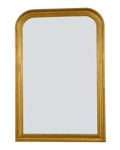 a gold framed mirror on a white background