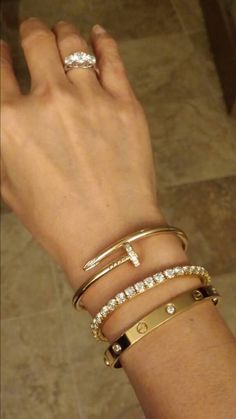 Bracelet Cartier, Cartier Jewelry, Classy Jewelry, Stacked Jewelry, Affordable Jewelry, Cartier Love Bracelet, Jewelry Inspo