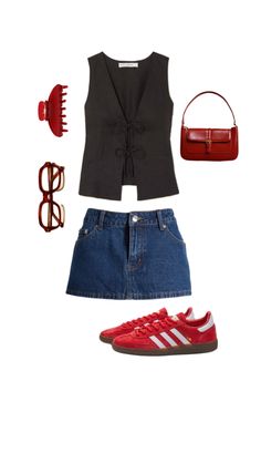 Fit Outfits, Pop Of Red, Poses Instagram, New Rock, Baggy Pants, Mode Inspo, 가을 패션, Casual Style Outfits