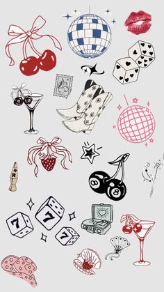 an assortment of different types of tattoos on a white background